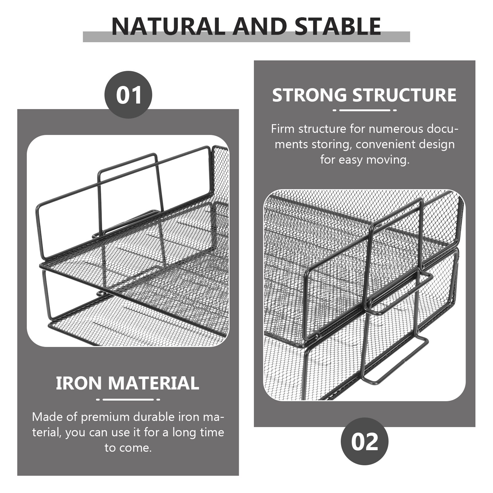 Metal File Storage Rack Document Holder Office Desktop File Storage Organizer