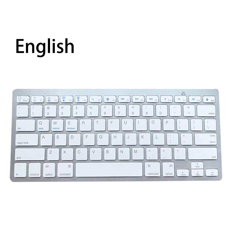 Russisch/Spaans/Koreaanse Bluetooth Wireless Keyboard Voor Tablet/Laptop/Smartphone: English