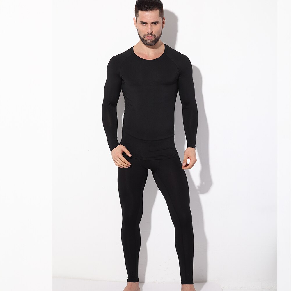 Men Winter Thermal Underwear Sets Fleece lined Warm Stretch Tight Compression Base Layers Tops Bottoms Suits Clothes Long Johns