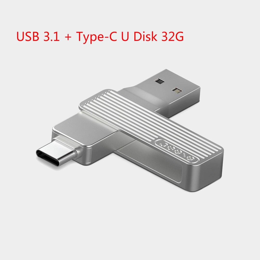 Xiaomi USB 3.1 U Disk OTG Metal Flash Pen Drive Memory Stick With MFi Lightning/Type-C Connector For iPhone 11 Pro/11/XS/X/8/7: Type-C USB 32G