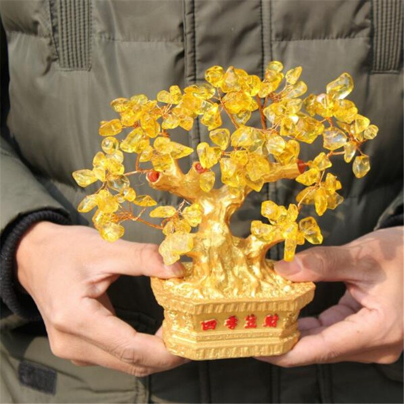 Citron clever gas clever gas tree is geomantic and vast crystal lives in adornment 385 grams