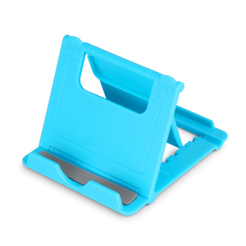 Universal Folding Table Cell Phone Support adjustable angle Plastic Holder Desktop Stand For iPhone Samsung Desktop Stand: Sky Blue