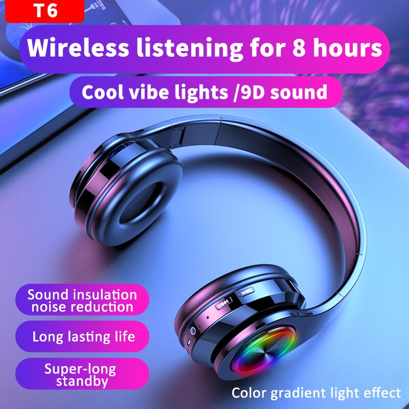 Led 5.0 Bluetooth Oortelefoon Draadloze Hoofdtelefoon Sport Gaming Headset Ruisonderdrukkende Hoofdtelefoon Draadloze Met Mic