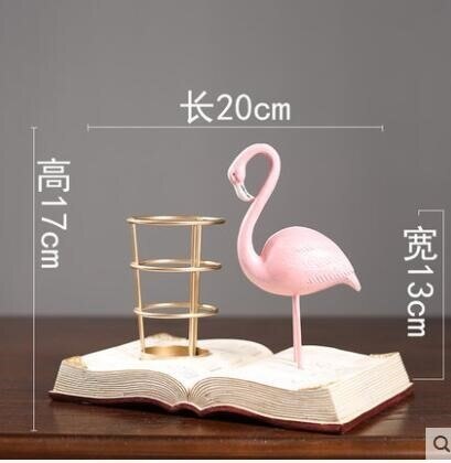 pink flamingo desktop pen holder Desk Organizer: 3