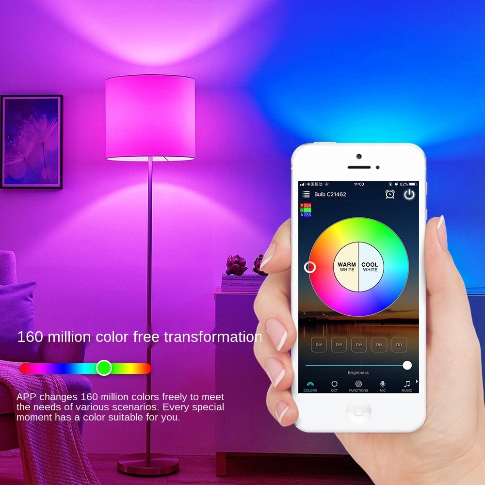 B22 E27 Wifi + Bluetooth Led Licht Smart Lampen Infrarood Afstandsbediening App Controle Rgb Lamp Dimbare Alexa Google Assistent Ios android