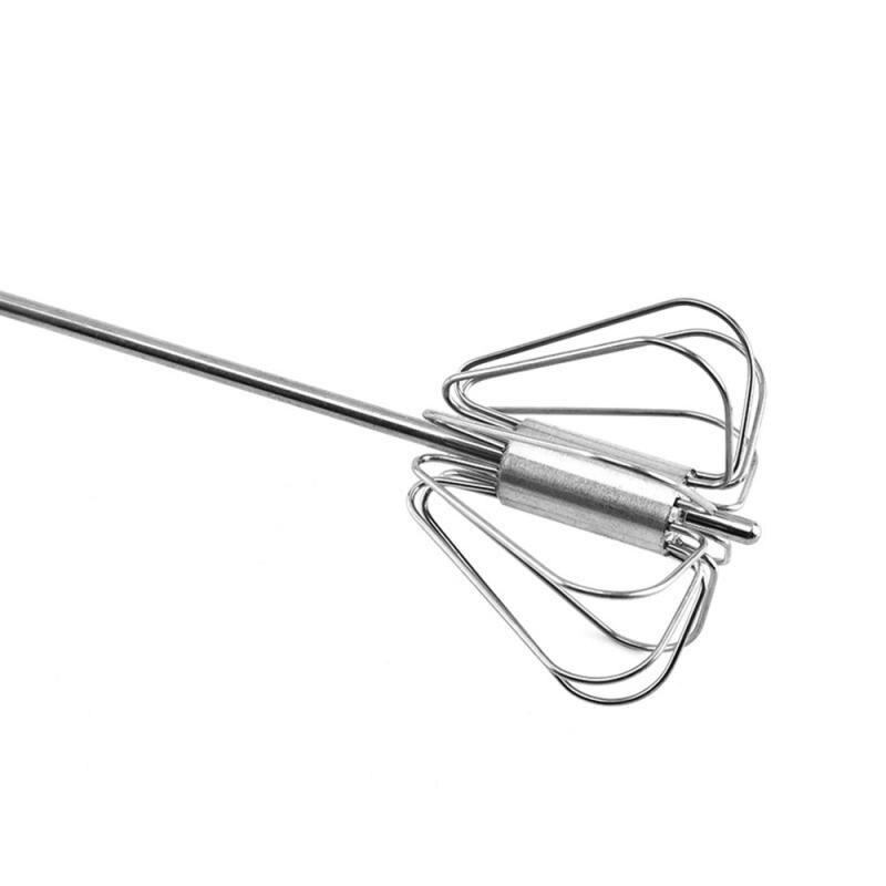 10 Inches Stainless Steel Egg Beater Egg Mixer Hand Rotary Semi-Automatic Egg Beater Kitchen Tool