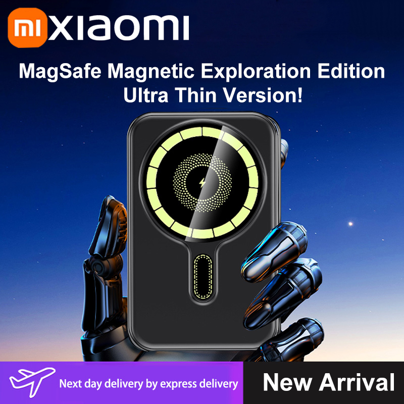 Xiaomi 5000 mah magnetisk trådløs oplader powerbank magsafe eksternt batteri super hurtig opladning powerbank til iphone 15 16
