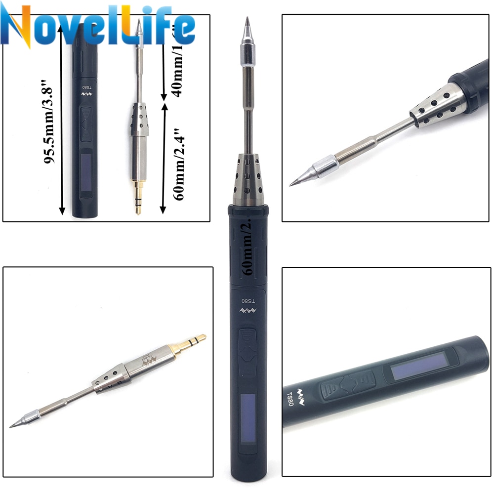 Mini TS80 Portable Electric Soldering Iron QC3.0 Quick Charger Kit Adjustable Temp Digital OLED Screen USB Type C Power Cable
