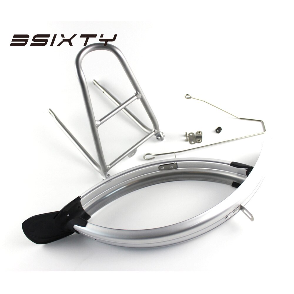 3SIXTY Bicycle Fender for Brompton Bike Front &amp; Rear Mudguard Fender Kit with Q Rack Black