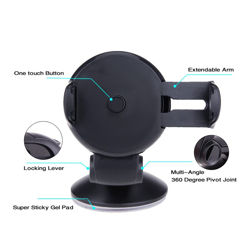 Universal Dashboard Car Phone Mount for Iphone Xiaomi Huawei Adjustable Cell Phone Holder with Strong Sticky Gel Pad for Car