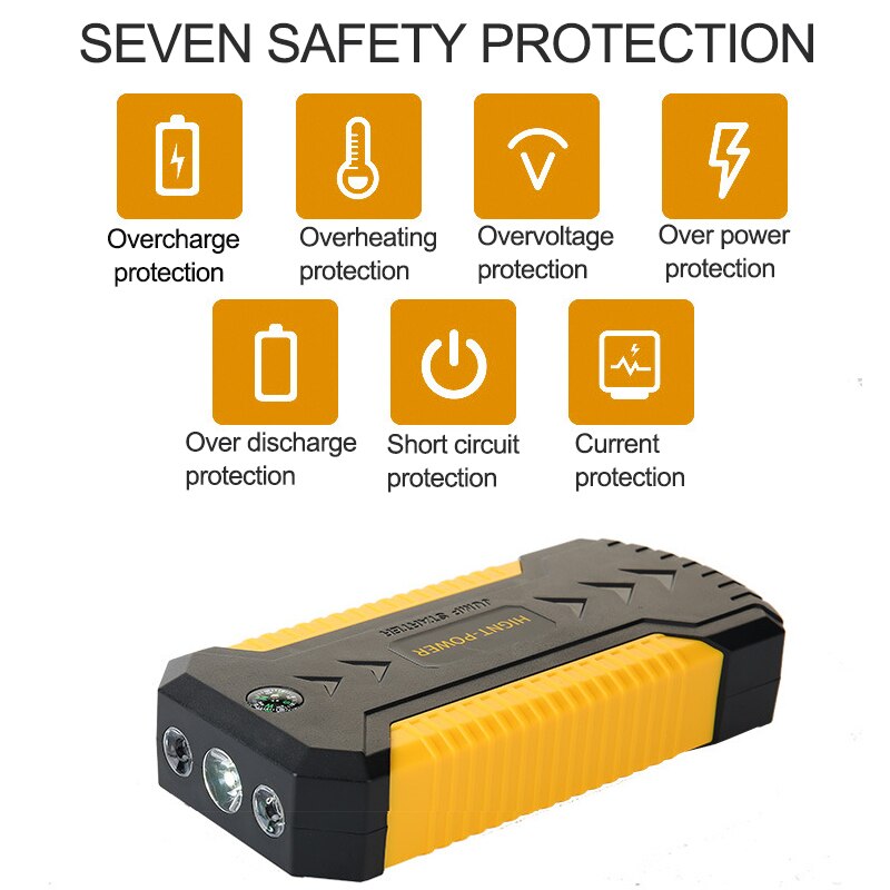 9000 mah 12v 600a 4 usb jump starter power bank bærbar multifunktions bilbatteri booster benzin diesel oplader start enheder