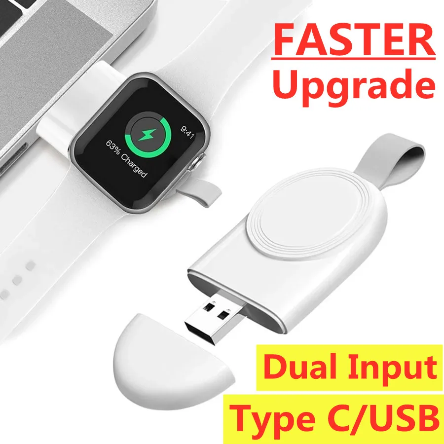 Mini station de chargement sans fil magnétique pour Apple Watch série 8 7 6/5/4/SE/3/2, câble de chargement sans fil Portable pour iwatch