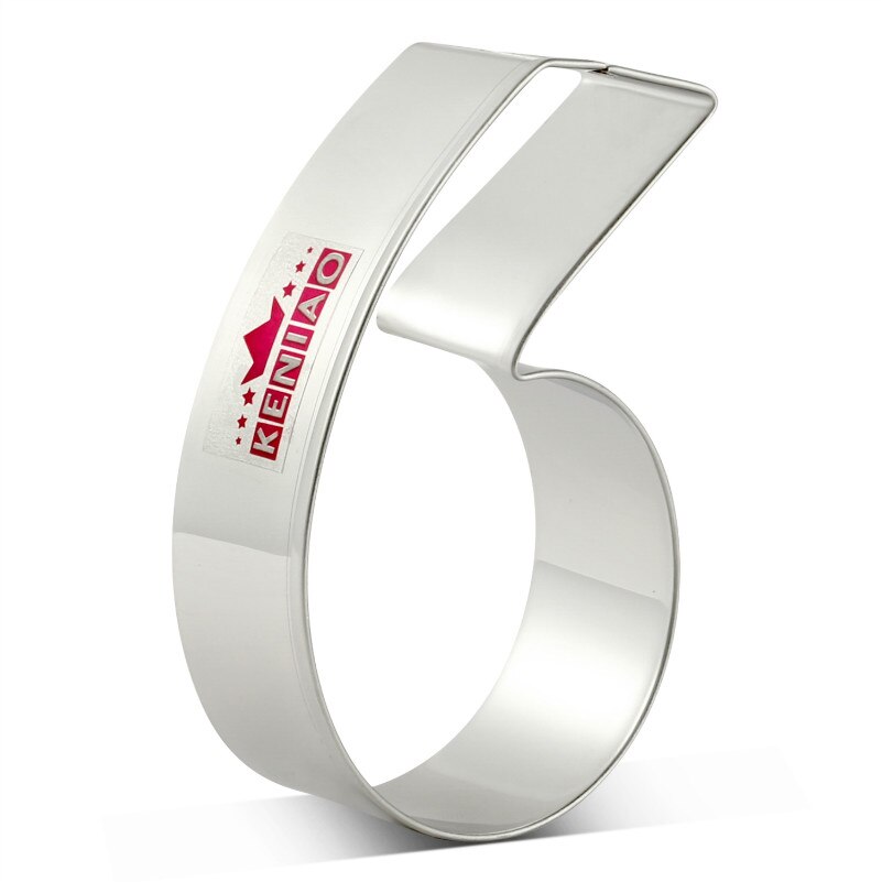 KENIAO 6 Cookie Cutter For Kids Number Six Biscuit - 4.9 x 8.3cm - Fondant / Pastry / Bread / Sandwich Cutter - Stainless Steel