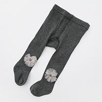 0-6 år gammel 5 farver strømpebukser blomster søde piger børn strømpebukser efterår og vinter leggings komfort: Dyb grå / 2-4y