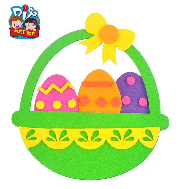 Easter Handmade Flower Basket Crafts Kids Material Package Parent-child Puzzle DIY Children's Toys: 1