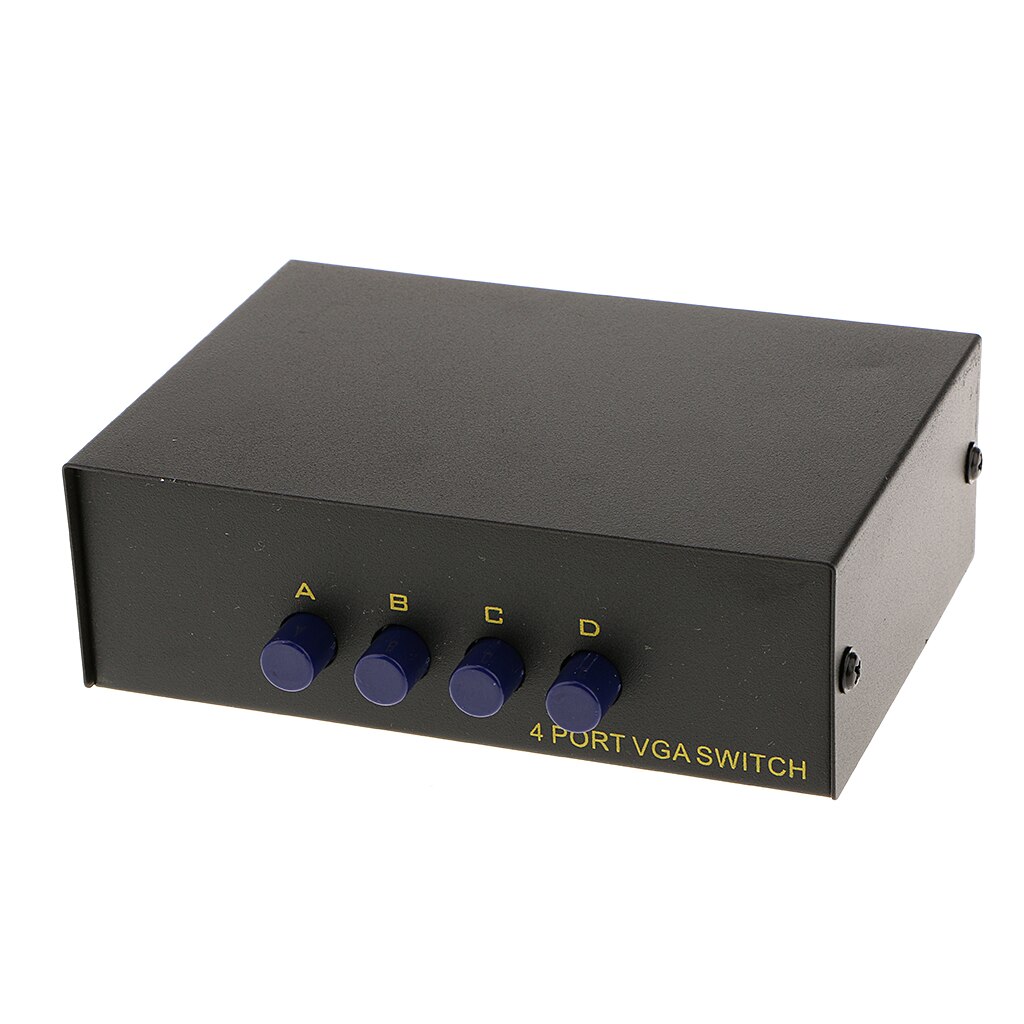 5 Port 4 PC In To 1 TV Monitor Out VGA SVGA XGA Video Sharing Switcher Selector Box For LCD PC Computer