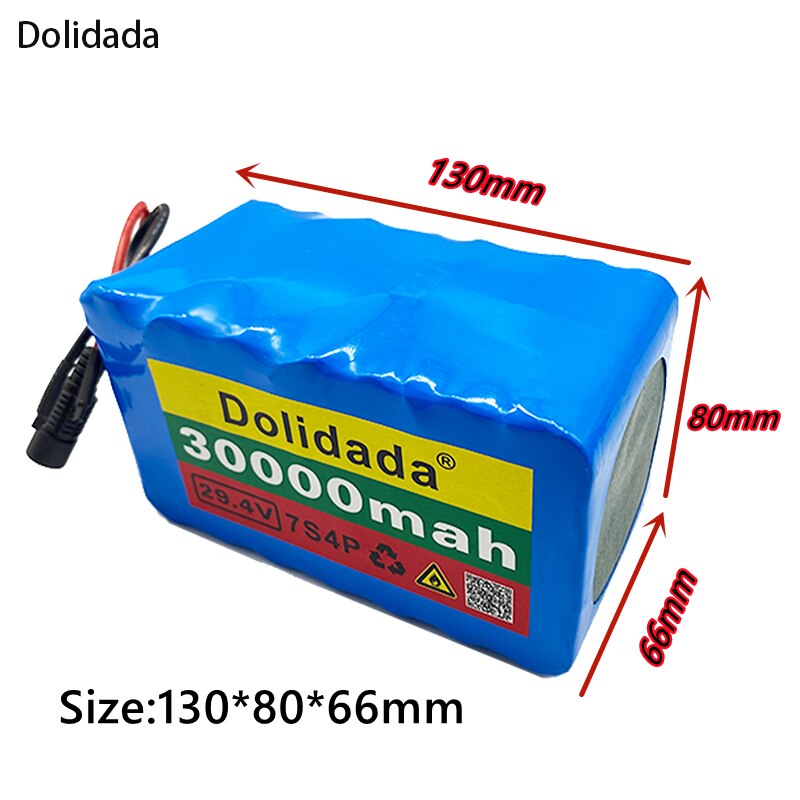 7S10P 24V (29,4V) 30000MAH 800W batterie intégrée BMS E-Scooter