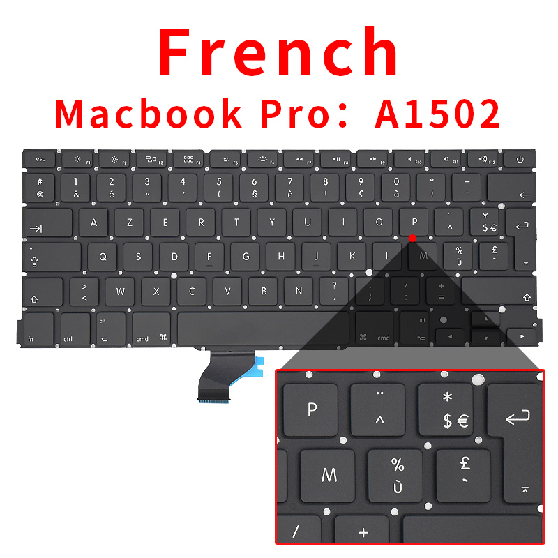 A1502 keyboard for Macbook Pro Retina 13.3 inches laptop ME864 ME865 ME866 keyboards Brand: RED