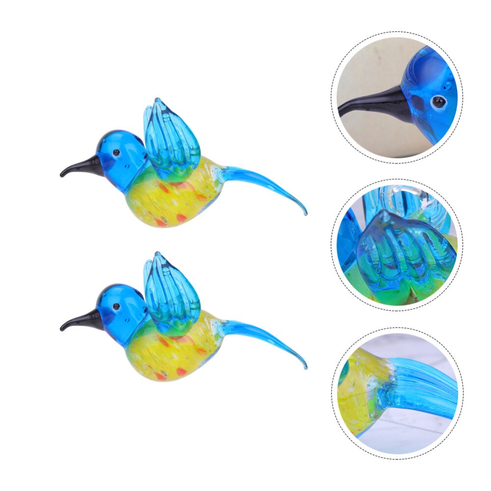 2 Stuks Thuis Tuin Kleurrijke Glas Kolibrie Vogel Kerst Decoratie