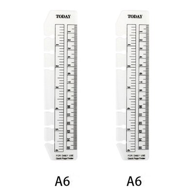 2PCS Bookmark Ruler Cute Hand Note Notes Noose Leaf Binder Configuration Flexible Ruler Stationery Supplies Office Supplies scho: 2pcs white A6