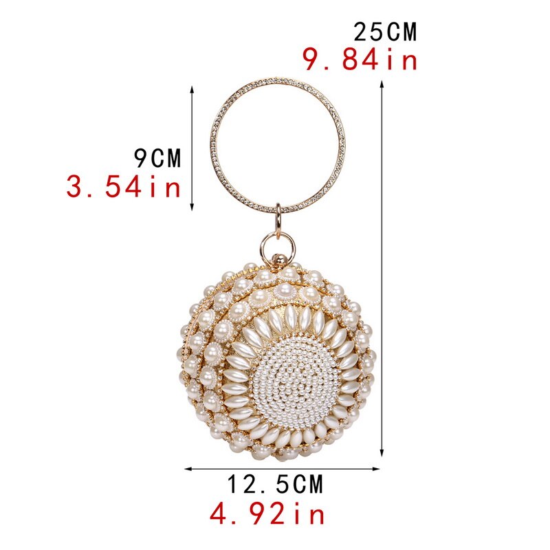 Ball Diamond Tassel Women Party Metal Crystal Clutches Evening Wedding Bag Bridal Shoulder Handbag Wristlets Clutch