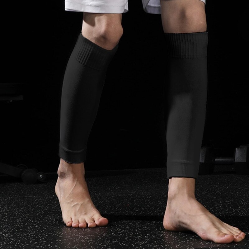 Protège-tibia de football pour adultes et adolescents, manchon de compression, manchon de mollet, chaussette de sport, soutien de protection des jambes, football, 1 paire