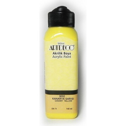 Artdeco Acrylic Paint 140ml Yellow Color art hobby school season: canary yellow