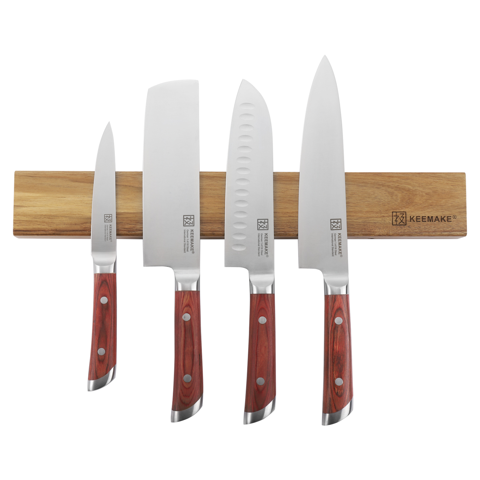 Keemake Magnetische Mes Houder Voor Keuken Messen Magneet Mes Hanger Voor Muur Acacia Houten Blok Krachtige Magnetische Strip