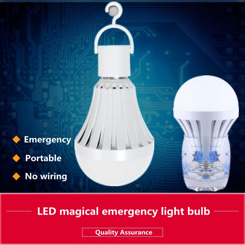 Nødlys led lys lampe lysdioder pærer  e27 bærbare  ac85-265v genopladelige batteri armaturer pære lamper udendørs camping