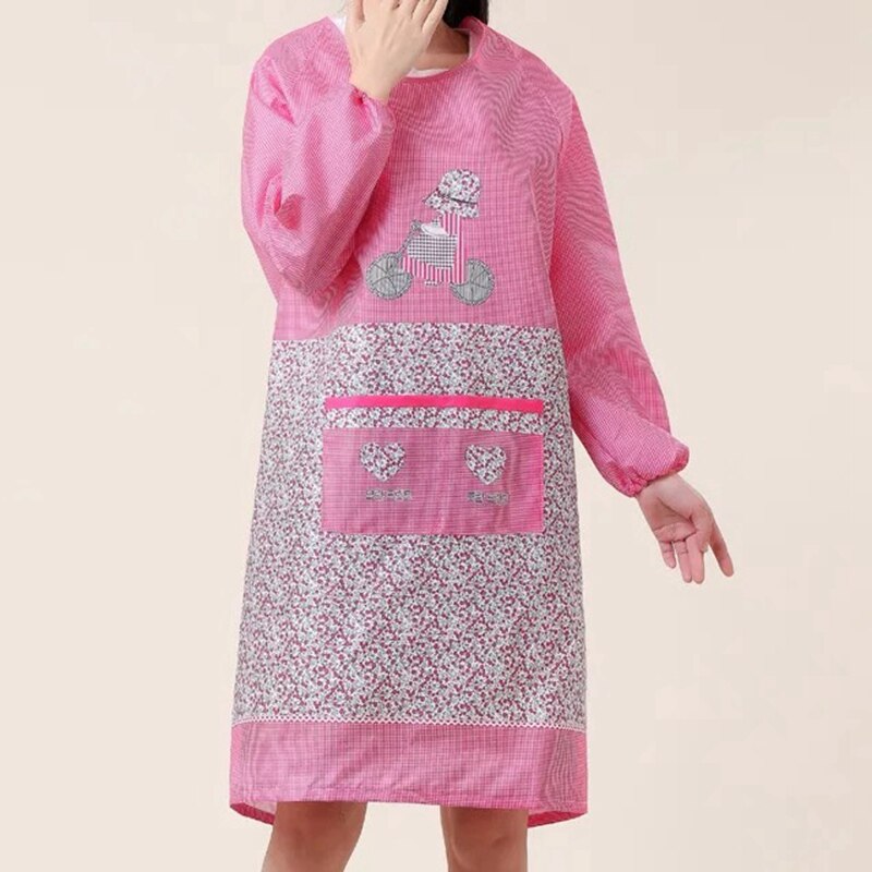 Keuken Schorten Huishoudelijk Schoonmaken Beschermende Schort Cartoon Beer Schort Vrouwen Restaurant Koken Bakken Overalls Schoon Schorten: Pink girl