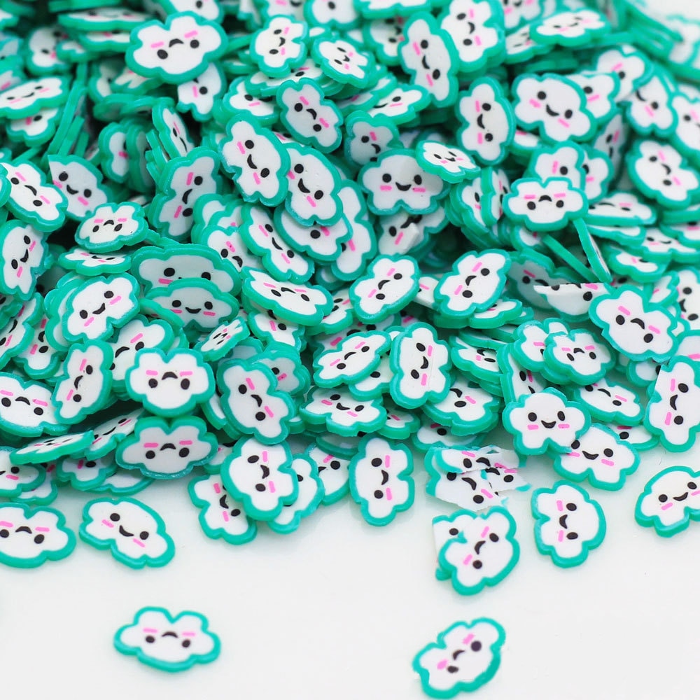 20 g/partij Glimlach Wolk Plakjes Sprinkles Voor Slime Levert Speelgoed Polymer Clay Charms Accessoires Aanvulling Voor Pluizige Clear Slime