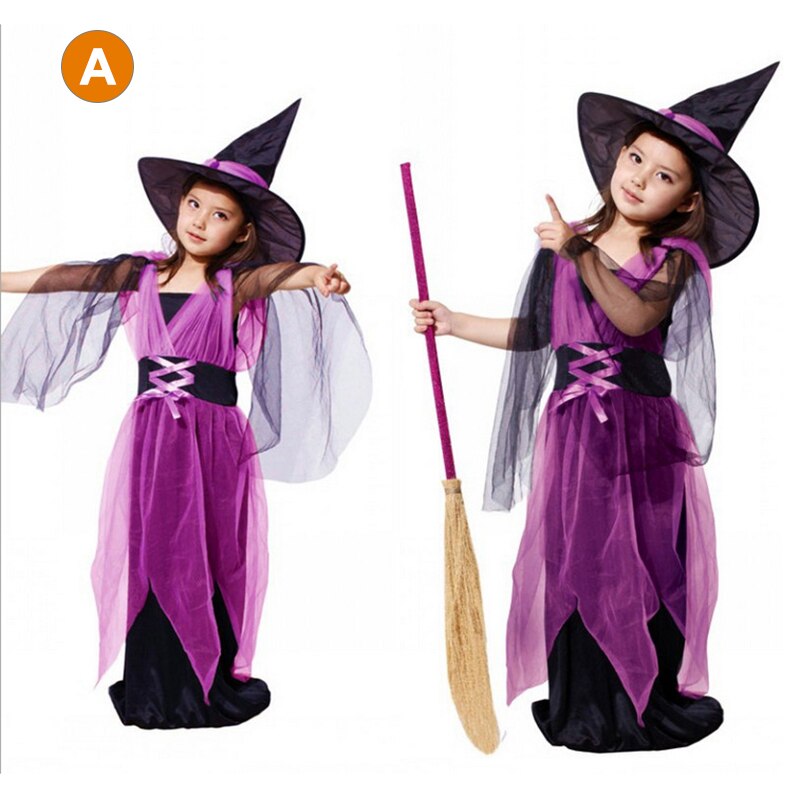 Børn halloween kostume børn heks cosplay halloween tøj cosplay rekvisitter  ya88: Multi