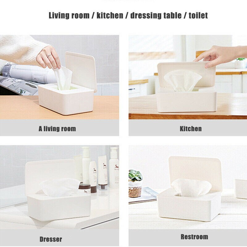 Natte Doekjes Dispenser Houder Tissue Opbergdoos Case Met Deksel Voor Home Office 18.5x12.2X7CM E2S