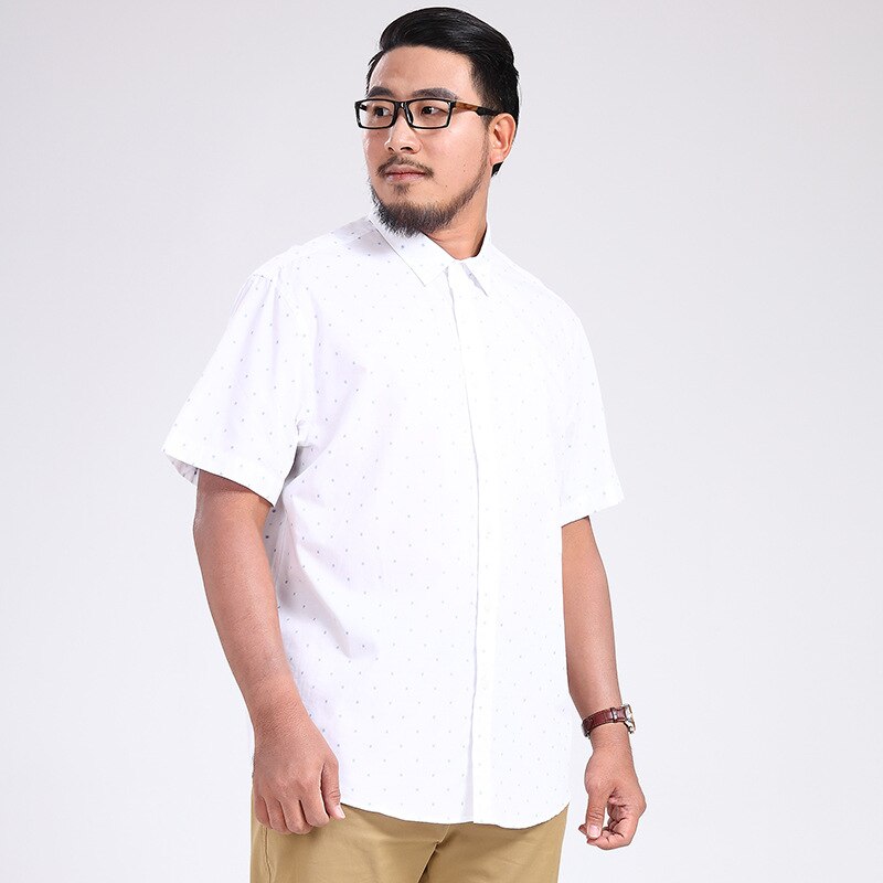 Smart Casual Solid Plain Ingericht Mannen Shirt Polka Dot Mode Jurk Shirt Korte Mouw Zomer Camisa Masculina