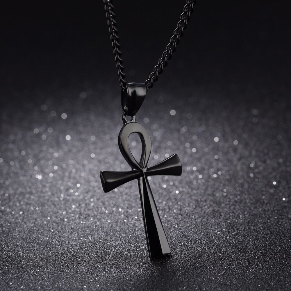 Religia egipski Ankh krucyfiks naszyjniki krzyż wisiorek ze stali nierdzewnej symbol życia krzyż naszyjniki biżuteria prezenty