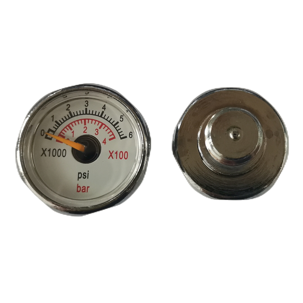 1 Uds 25mm Dial de la espiral del tubo indicador de presión de aire manómetro 300Bar con 7/16 "-20UNF hilo