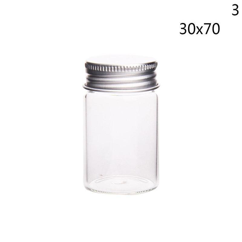 5pcs/Lot Handmade Party Decoration Bottles Mini Glass Bottles Vials Aluminum Cap Tiny Clear Glass Pill Bottle MNP2910: 30mmx70mm