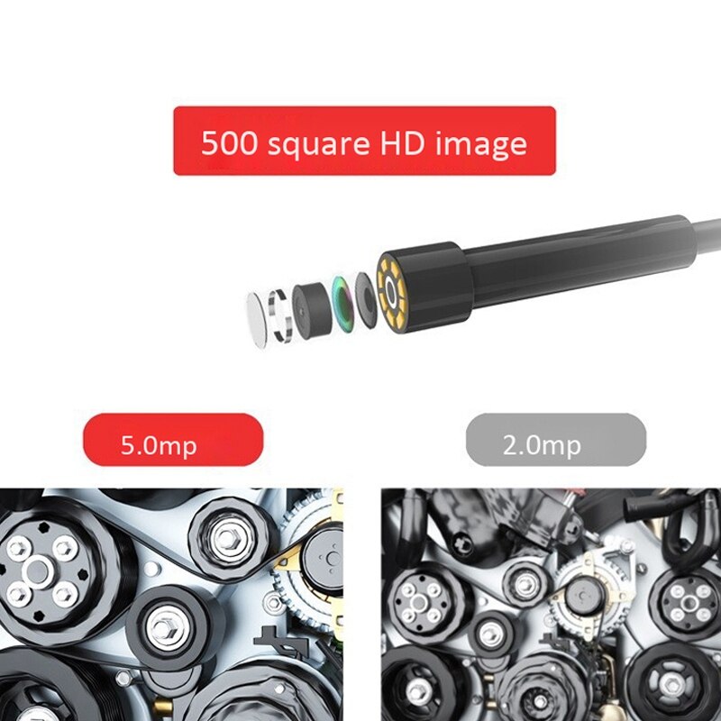 Endoscope tenu dans la main de l'endoscope 2M de WiFi 5MP 1080P 5.5mm haute définition avec 6 lumières de LED pour des téléphones d'android IOS