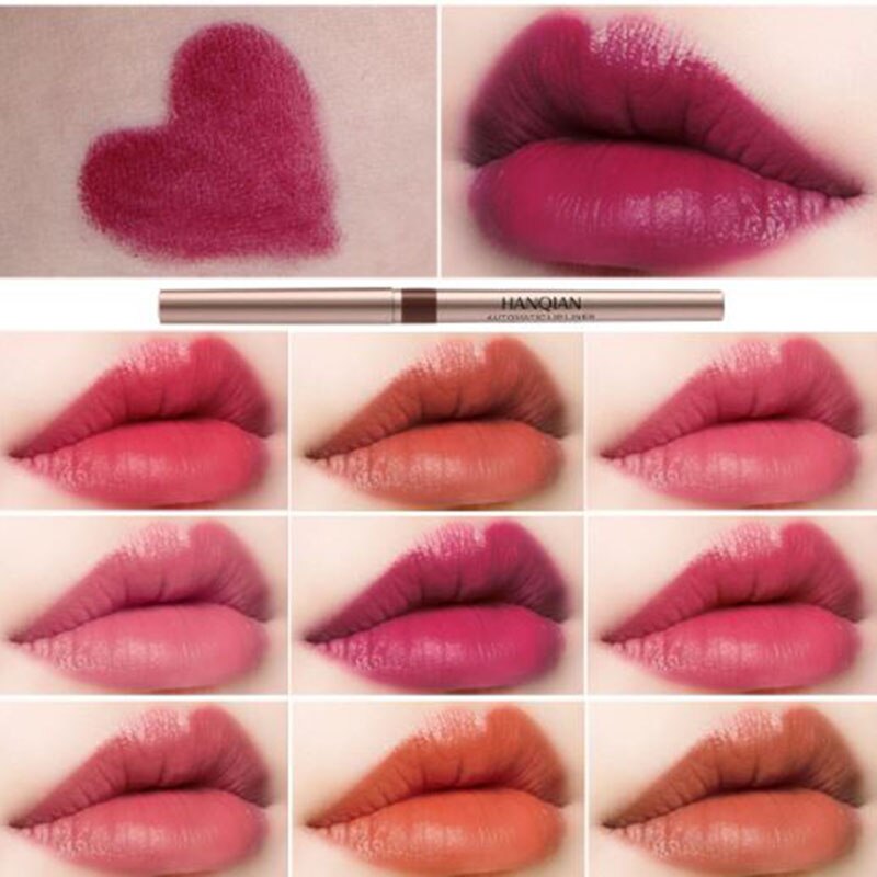 11 farger automatisk lip liner langvarig vanntett lip liner blyant vanntett leppe verktøy leppesminke