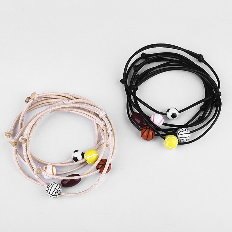 Bracelet à breloques pour garçon et fille, balle de Football, fil de cire, accessoires d&#39;équipe pour enfants, Bracelet d&#39;amitié pour Couples, bijoux pour hommes