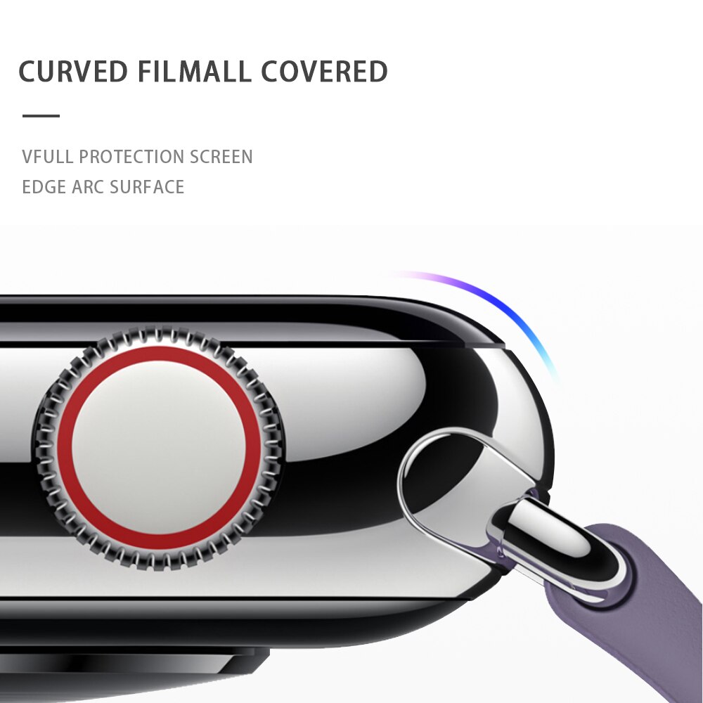 Gælder for apple watch vandtæt blød glasfilm serie 5 4 38mm 40mm 42mm 44mm hærdet iwatch 3 2 1 ur skærmbeskytter