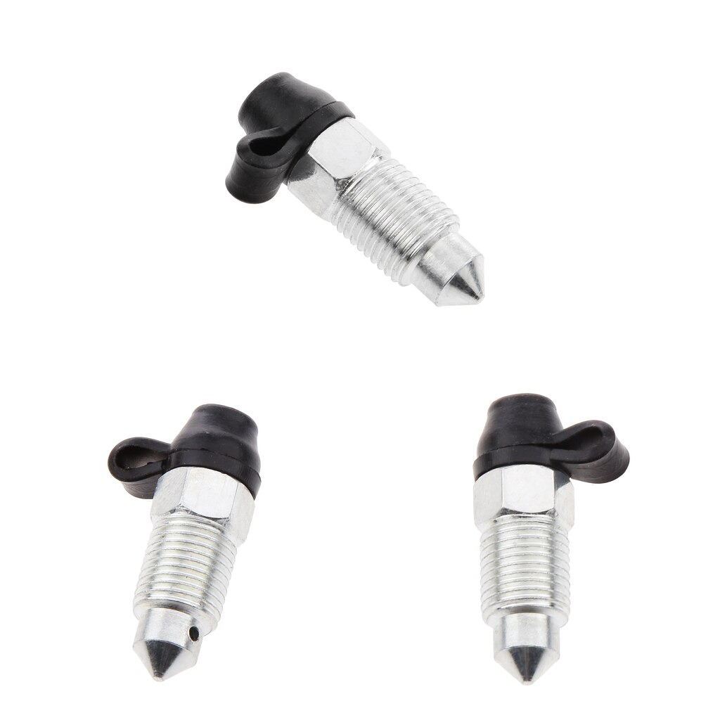 3-pack Motorcycle Brake Caliper M10 X 1mm Bleed Screw , Silver