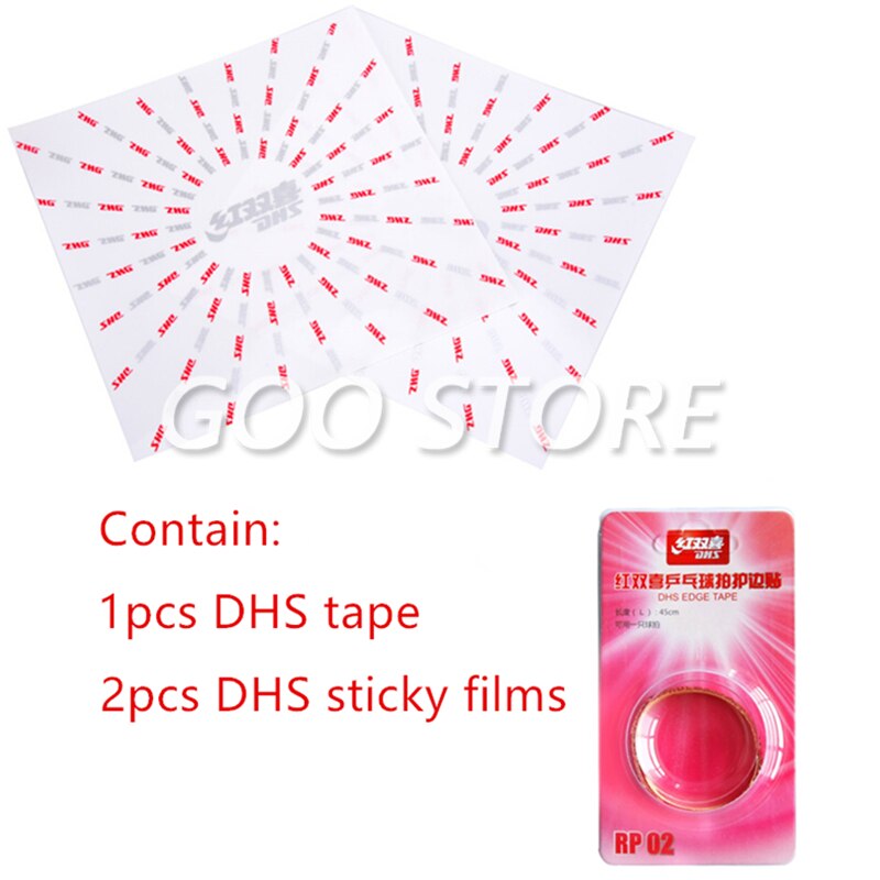 DHS – film protecteur de Tennis de Table, bande de bord DHS, éponge de nettoyage, raquette DHS, ensemble d'accessoires de ping-pong: tape sticky film