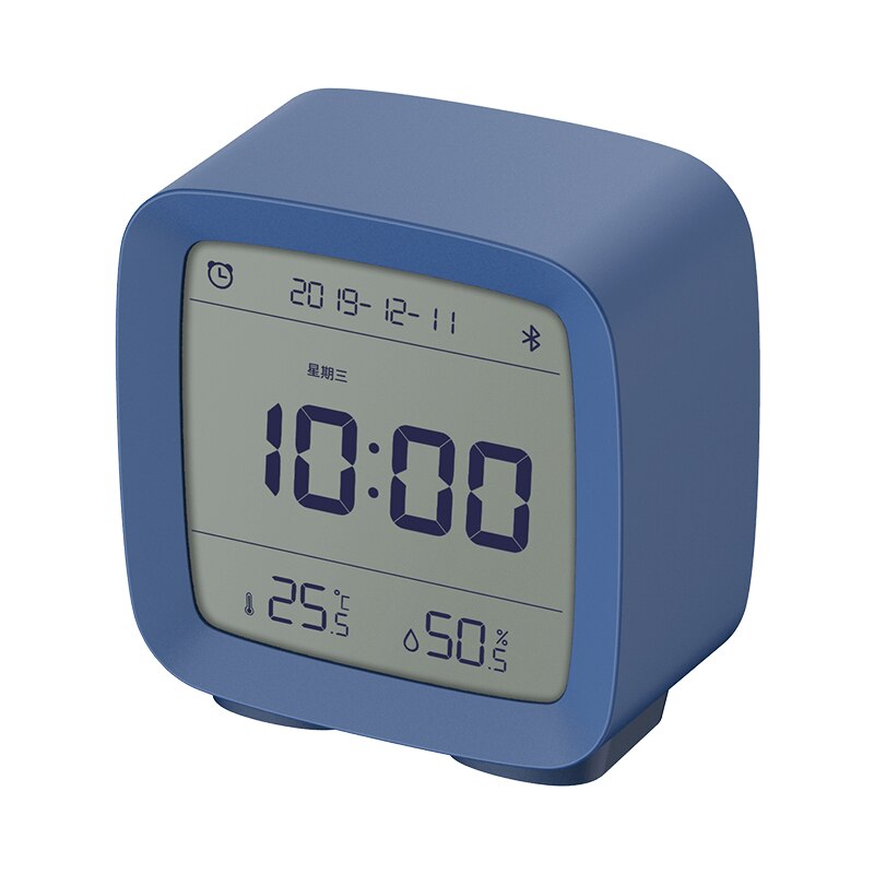 Reloj despertador Xiaomi Cleargrass con Bluetooth, pantalla LCD de temperatura y humedad, luz nocturna ajustable con aplicación Mijia Smart Home: Azul