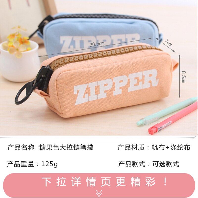 1 Pcs Kawaii Etui Colorfull Canvas Grote Rits Estuches School Potlood Doos Pencilcase Potlood Tas Schoolbenodigdheden Briefpapier