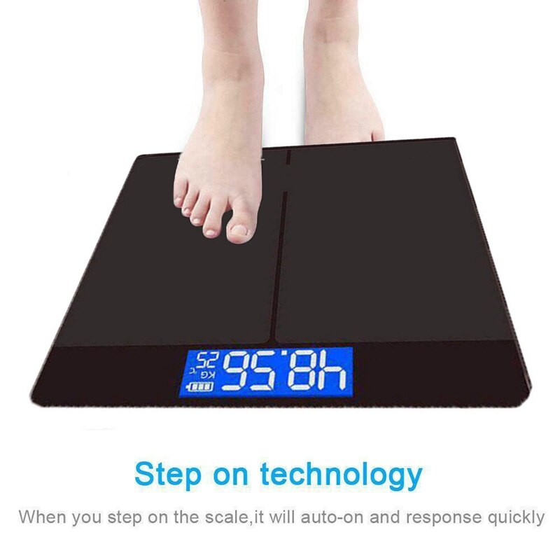Tempered Glass Digital Body Weight Scale USB Charging LCD Bathroom Scales Weight Monitor Body Fats Scale