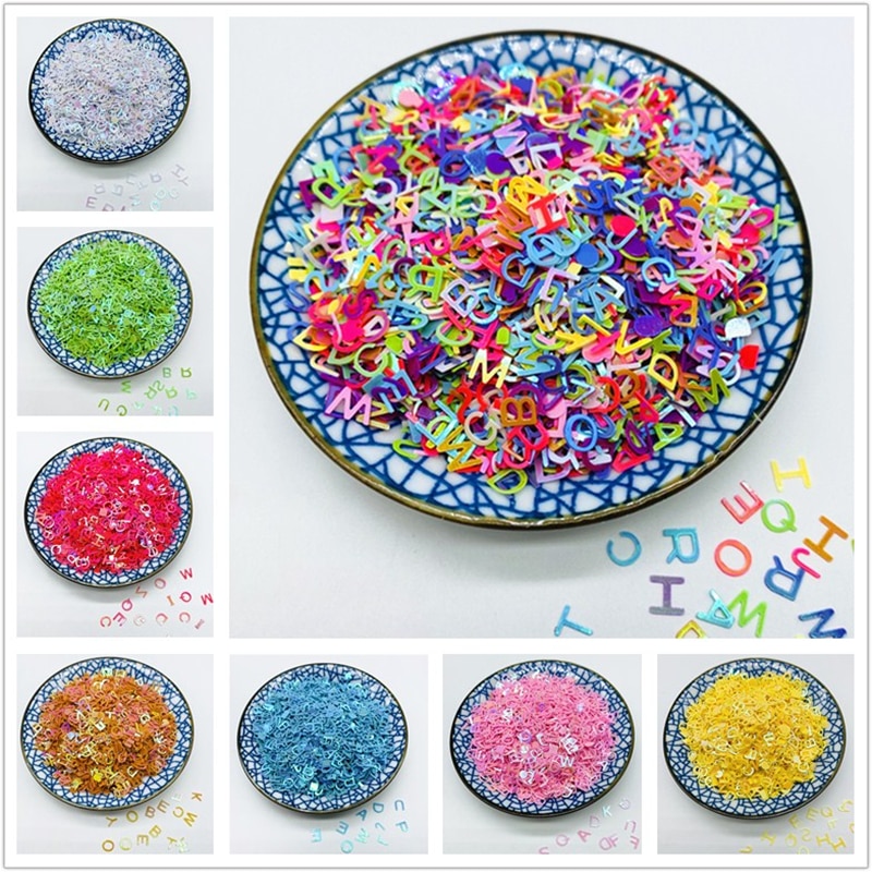 1000 Stks/partij 6Mm Pvc Pailletten Brief Pailletten Platte Losse Glitter Pailletten Pailetten Naaien Craft Diy Scrapbooking Glitter Craft