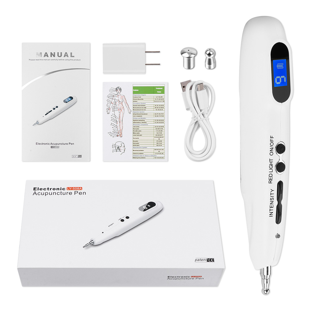 Stylo méridien d&#39;acupuncture électrique, stylo d&#39;acupuncture électronique détecteur de Point d&#39;acupression Massage thérapie de la douleur soins du visage santé