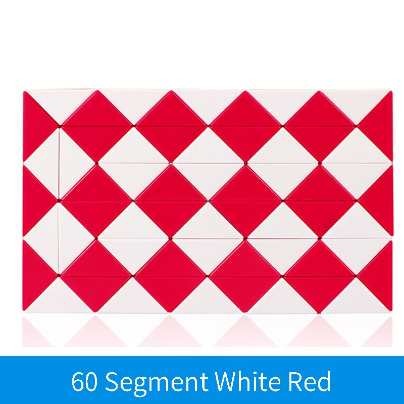 Cubo di righello Magico 3D Qiyi 60/72/24/36/48 segmenti Cubo Magico serpente Cubo di torsione Puzzle giocattoli educativi per bambini per bambini: 60 white red