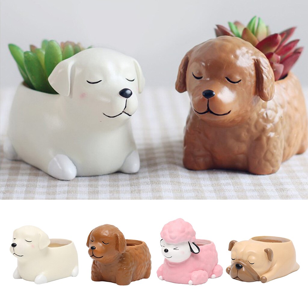 Maceta para resina para suculentas perro Mini maceta Escritorio de balcón Mini maceta flor bonsái jardinera Decoración